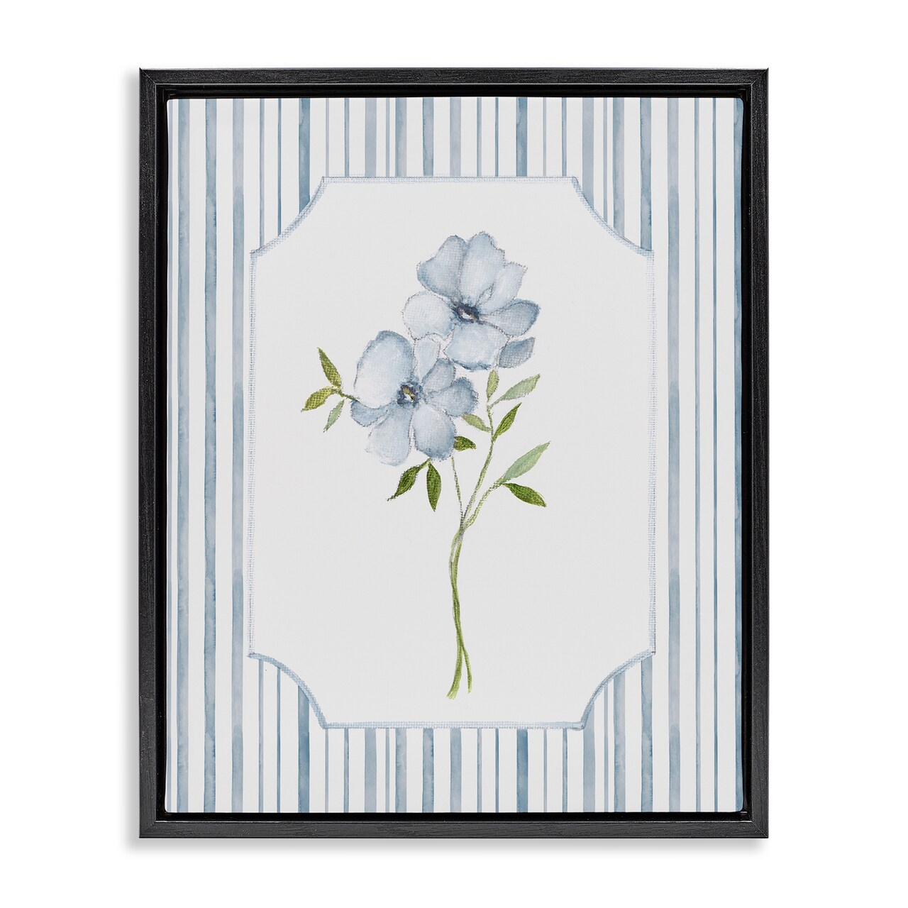Stupell Industries Blooms And Stripes Floating Frame, design by Tava Studios